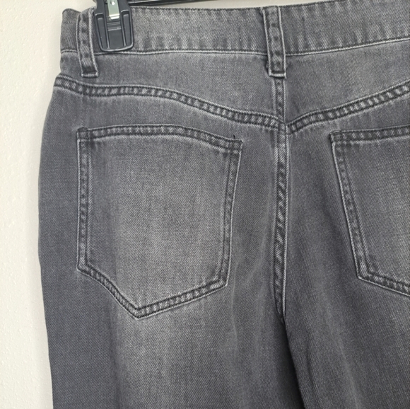 Cloth & Stone Size 25 Distressed Straight Leg Jeans Raw Hem Legacy Wash Black - Picture 15 of 15